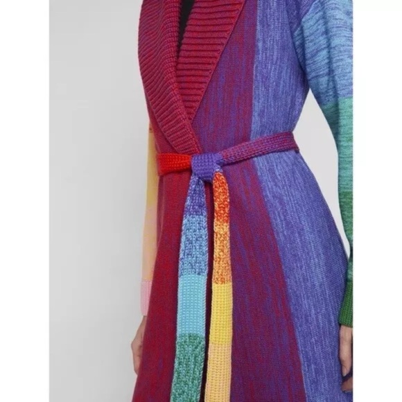 🎀SOLD🎀Alice + Olivia Marketta Rainbow Belted Long Cardigan Sweater - Picture 5 of 10
